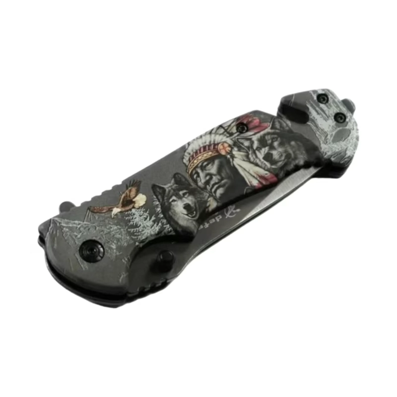CUCHILLO SIOUX PLEGABLE NAVAJA CORTAPLUMAS - 4