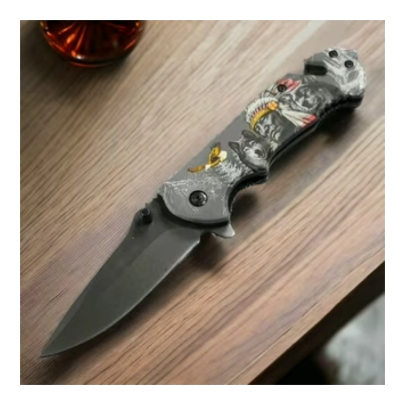 CUCHILLO SIOUX PLEGABLE NAVAJA CORTAPLUMAS - 5