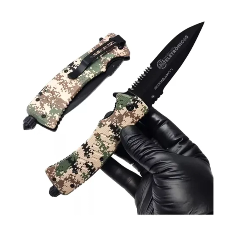 CUCHILLO PLEGABLE CAMUFLAJE DIGITAL ACERO INOXIDABLE - 1