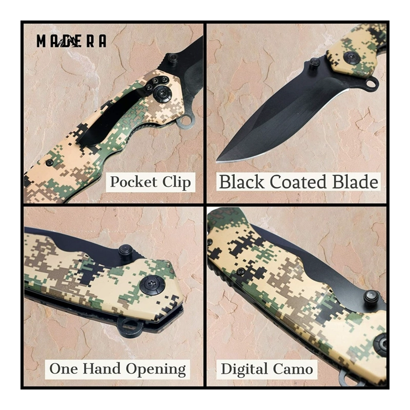 CUCHILLO PLEGABLE CAMUFLAJE DIGITAL ACERO INOXIDABLE - 8