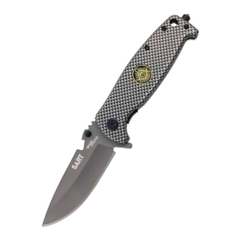CUCHILLO PLEGABLE TIPO FIBRA CARBONO MASONERIA LOGIA - 4