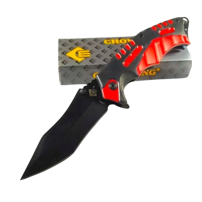 NAVAJA PLEGABLE BOLSILLO NEGRO ROJO 21,5 CM RED FROG - 1