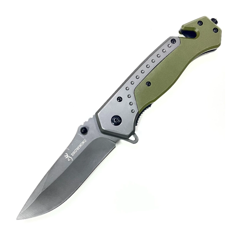 NAVAJA PLEGABLE GIO VERDE OLIVA G10 SUPERVIVENCIA - 1