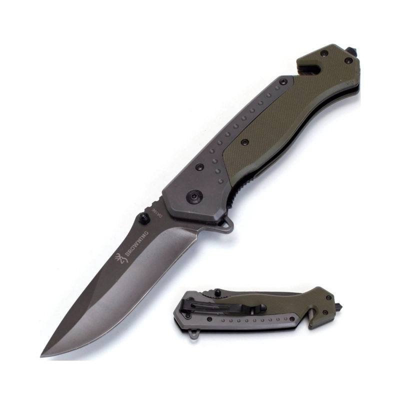 NAVAJA PLEGABLE GIO VERDE OLIVA G10 SUPERVIVENCIA - 4