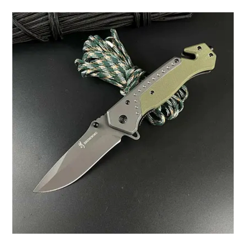 NAVAJA PLEGABLE GIO VERDE OLIVA G10 SUPERVIVENCIA - 8