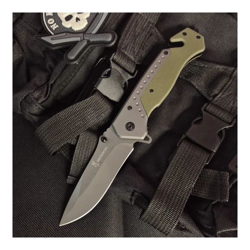 NAVAJA PLEGABLE GIO VERDE OLIVA G10 SUPERVIVENCIA - 9