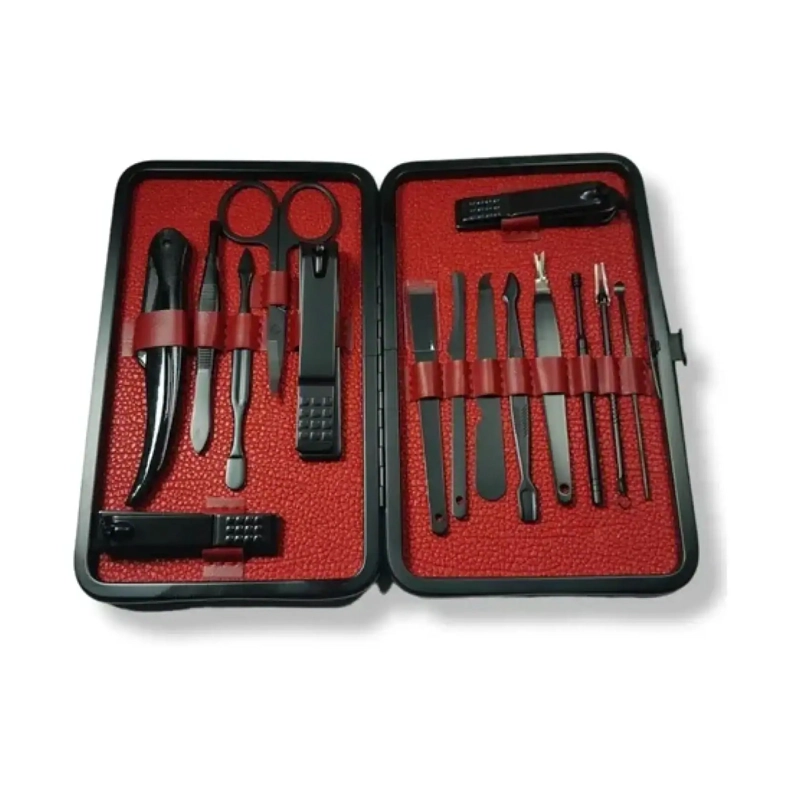 SET MANICURA PEDICURA 16 PIEZAS ACERO INOXIDABLE - 1