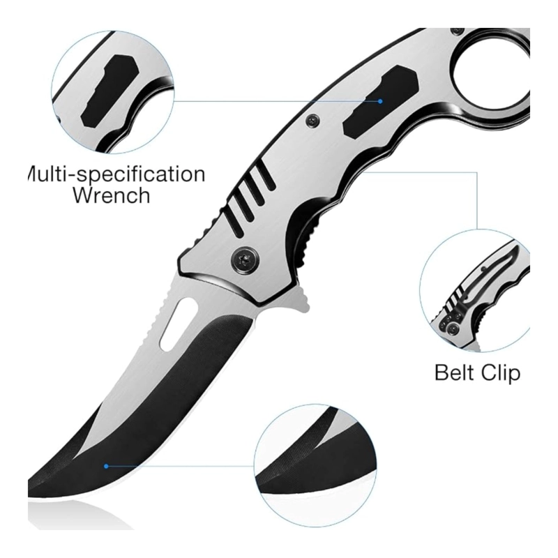 NAVAJA KARAMBIT SILVER FLAME PLEGABLE - 6