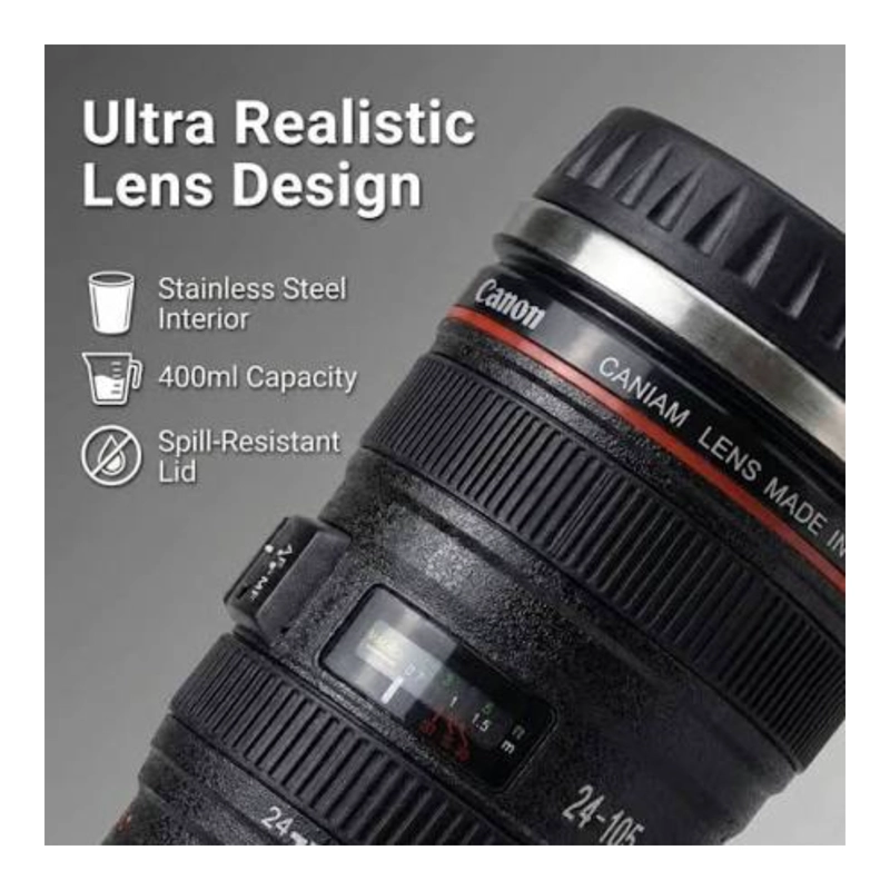 TAZA TERMICA LENTE CAMARA ACERO INOXIDABLE MUG - 10