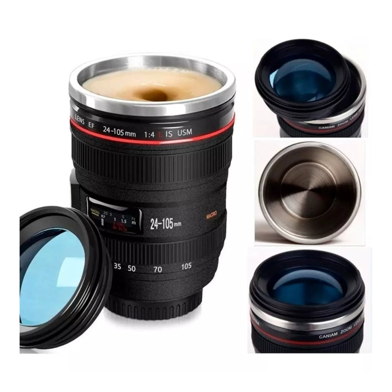 TAZA TERMICA LENTE CAMARA ACERO INOXIDABLE MUG - 5