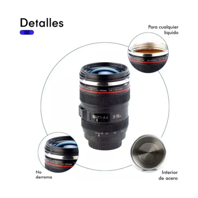 TAZA TERMICA LENTE CAMARA ACERO INOXIDABLE MUG - 9