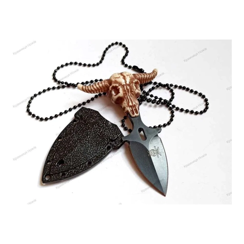 CUCHILLO MINIATURA CALAVERA CON CADENA COLLAR - 1