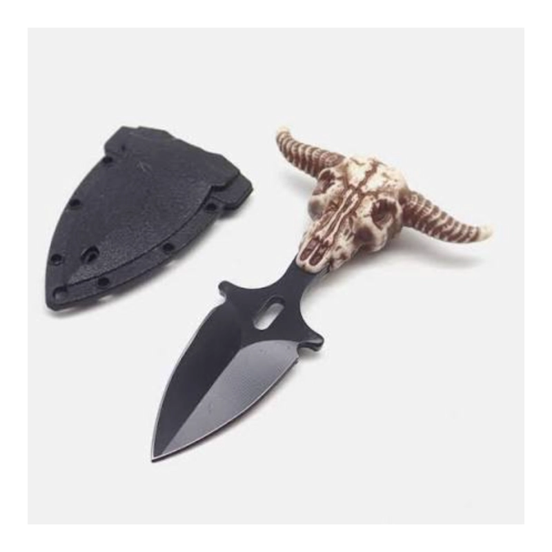 CUCHILLO MINIATURA CALAVERA CON CADENA COLLAR - 4