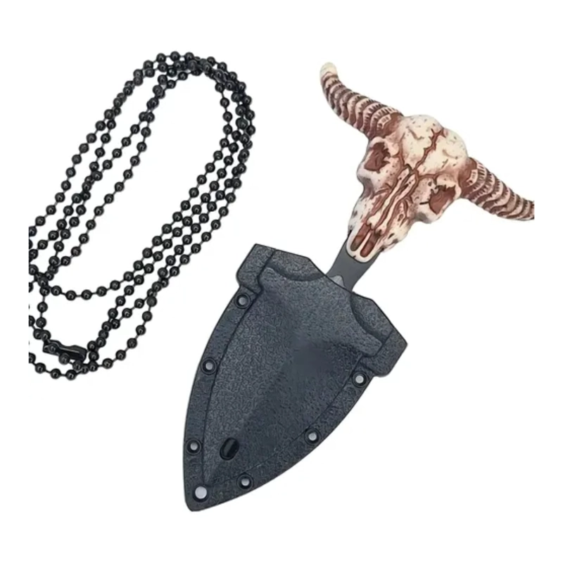 CUCHILLO MINIATURA CALAVERA CON CADENA COLLAR - 5