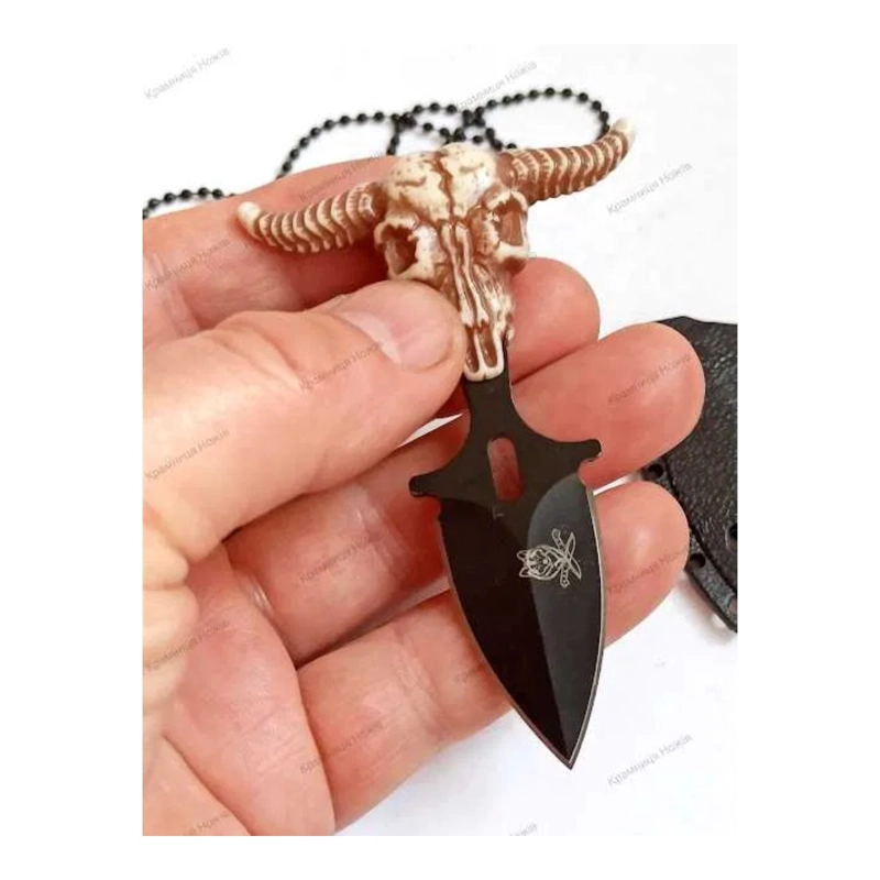 CUCHILLO MINIATURA CALAVERA CON CADENA COLLAR - 8