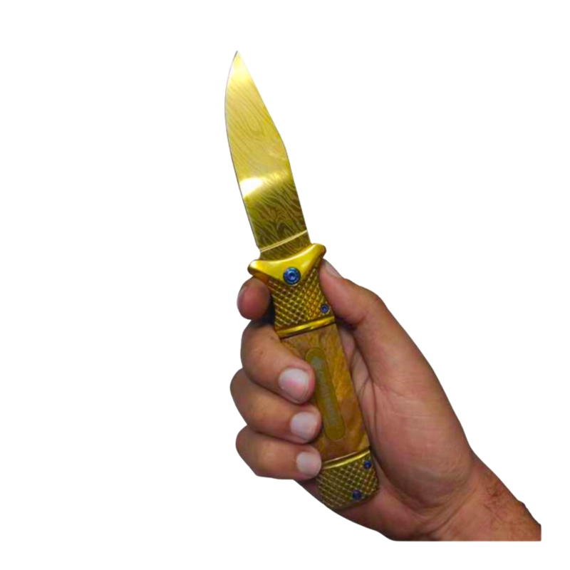 NAVAJA PLEGABLE BOLSILLO DORADO MADERA GOLD SPRING - 4