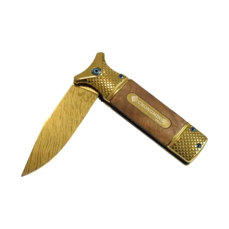 NAVAJA PLEGABLE BOLSILLO DORADO MADERA GOLD SPRING - 8