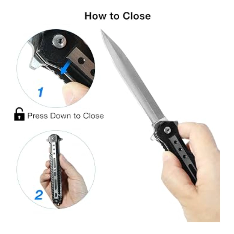 NAVAJA PLEGABLE BOTON ACERO BLACK EDGE - 5