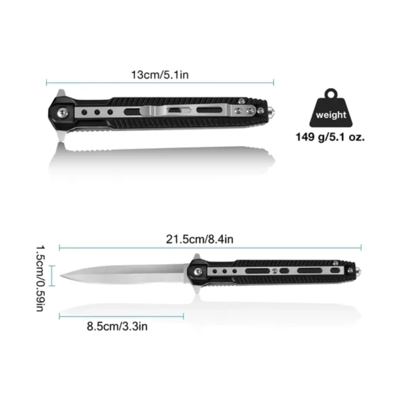 NAVAJA PLEGABLE BOTON ACERO BLACK EDGE - 7