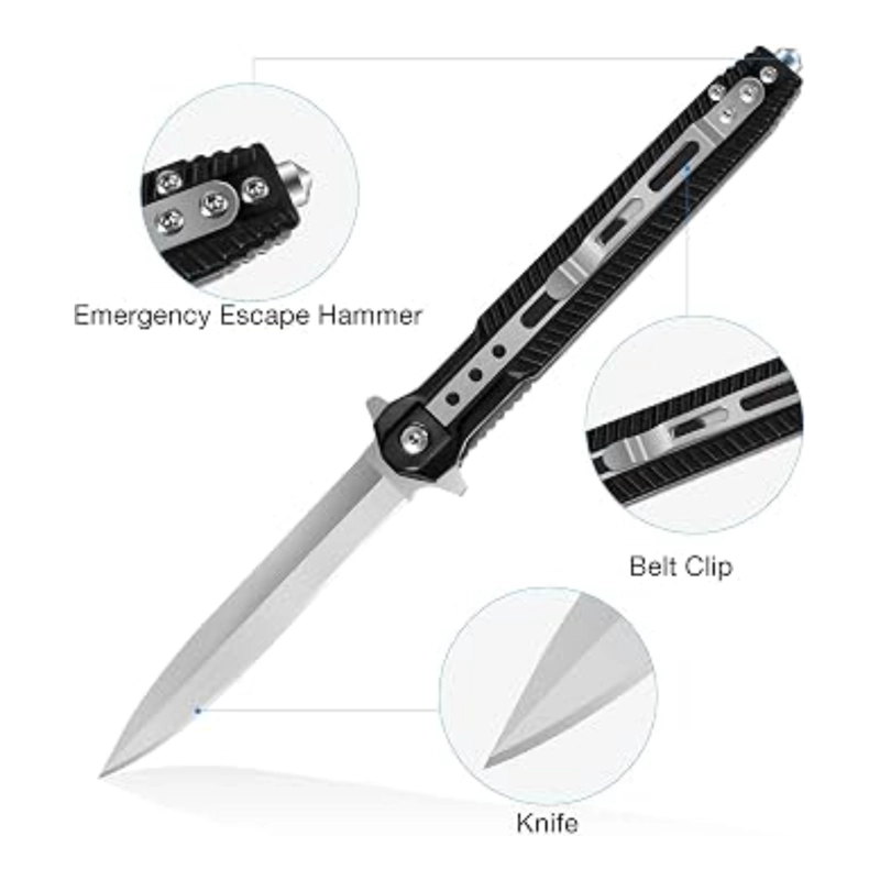 NAVAJA PLEGABLE BOTON ACERO BLACK EDGE - 8