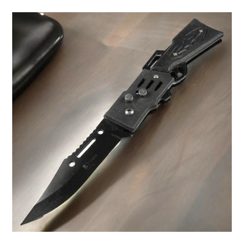 NAVAJA PLEGABLE AUTOMATICO HOJA NEGRA RIFFLE - 4