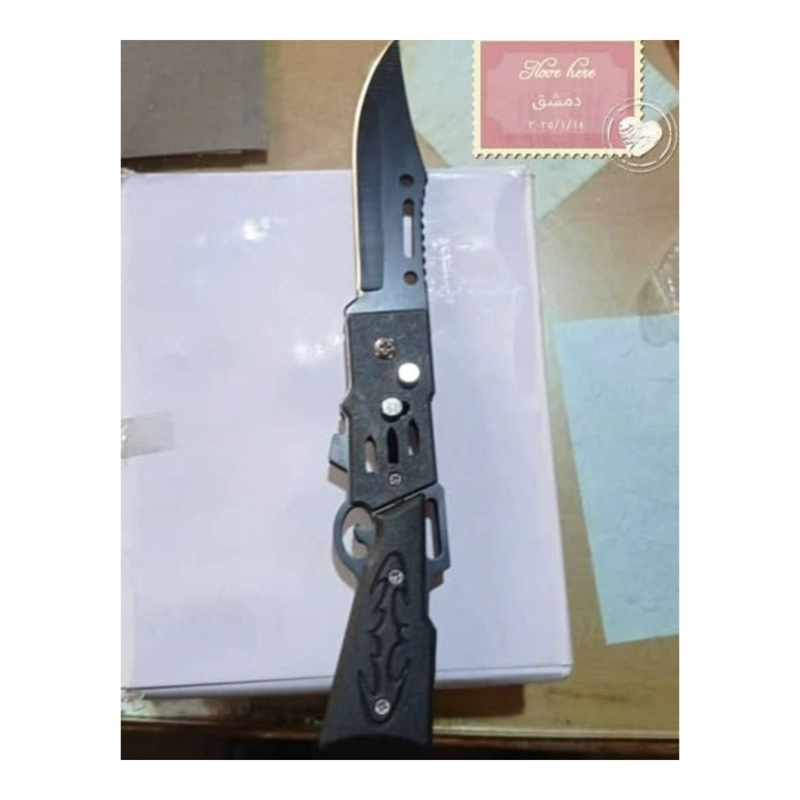 NAVAJA PLEGABLE AUTOMATICO HOJA NEGRA RIFFLE - 5