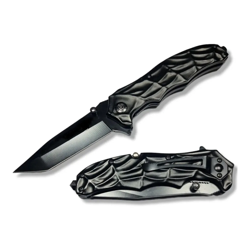 NAVAJA VANTABLACK PLEGABLE HOJA NEGRA MANGO TEXTURIZADO - 3