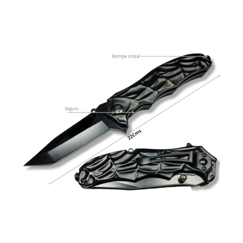 NAVAJA VANTABLACK PLEGABLE HOJA NEGRA MANGO TEXTURIZADO - 5