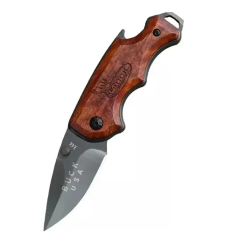 CUCHILLO PLEGABLE BUCK X44 HOJA TITANIO MANGO MADERA - 2
