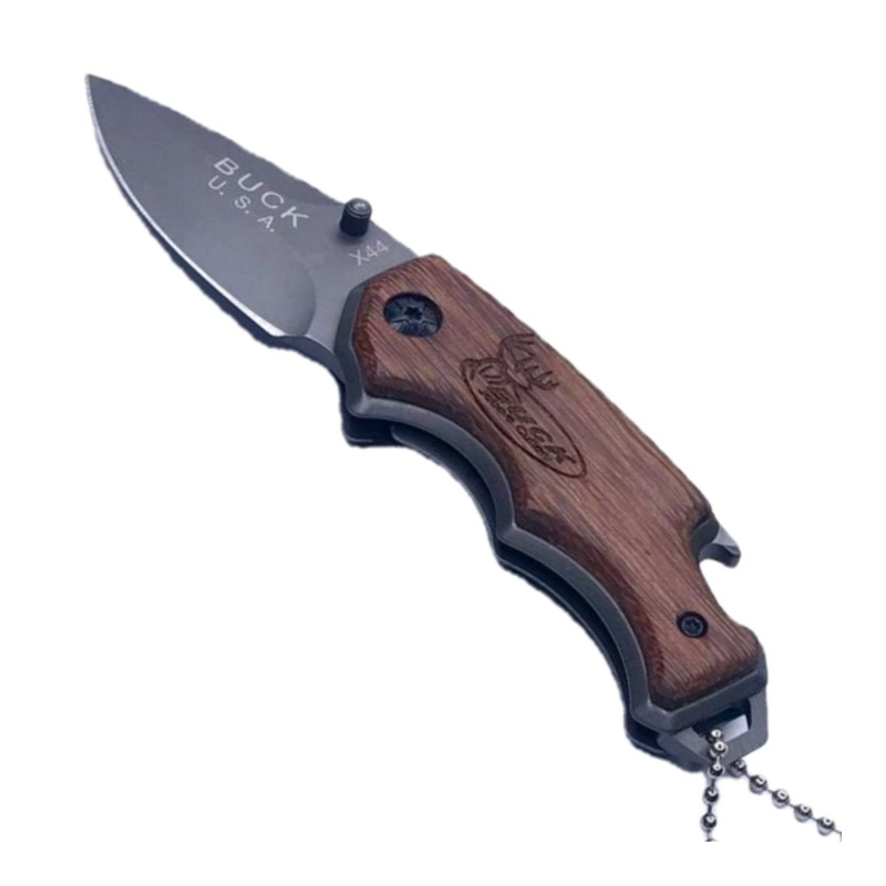 CUCHILLO PLEGABLE BUCK X44 HOJA TITANIO MANGO MADERA - 3