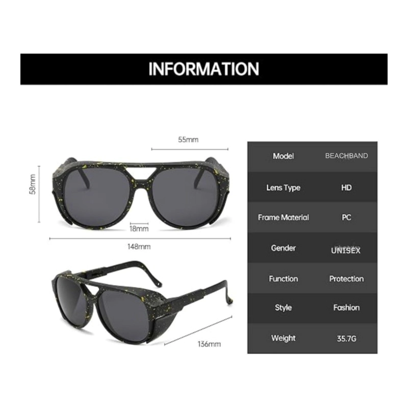 LENTES SOL PROTECCION LATERAL MONTURA BEACHBAND BLACK - 3
