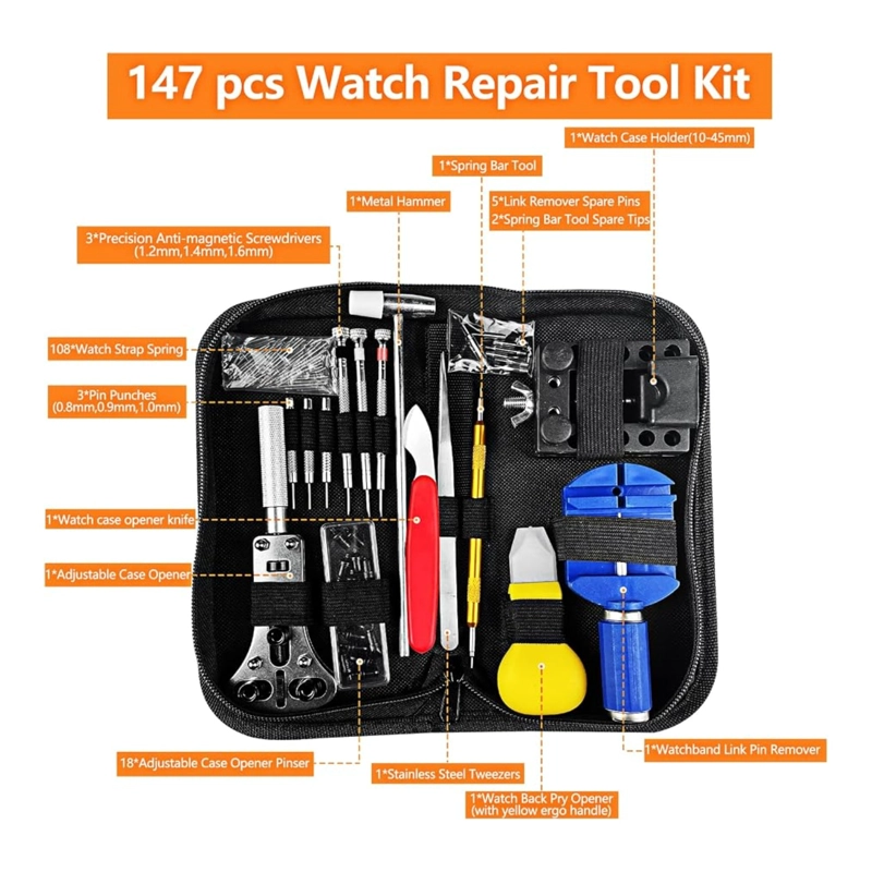KIT HERRAMIENTAS REPARACION RELOJES PIEZAS - 6