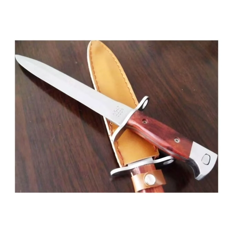 CUCHILLO SUPERVIVENCIA HOJA FIJA MANGO MADERA BAYONETA - 5