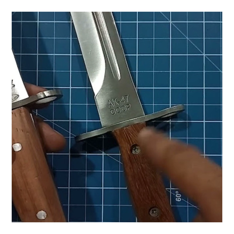 CUCHILLO SUPERVIVENCIA HOJA FIJA MANGO MADERA BAYONETA - 9