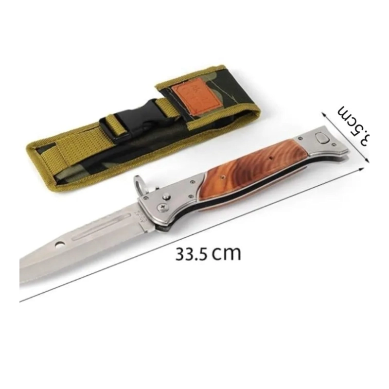 NAVAJA AK47 AUTOMATICO PLEGABLE MANGO MADERA HOJA ACERO - 7