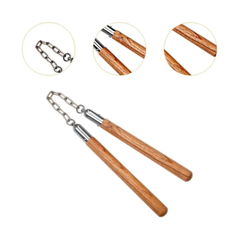 NUNCHAKU MADERA 30CM ARTES MARCIALES ENTRENAMIENTO CADENA - 6