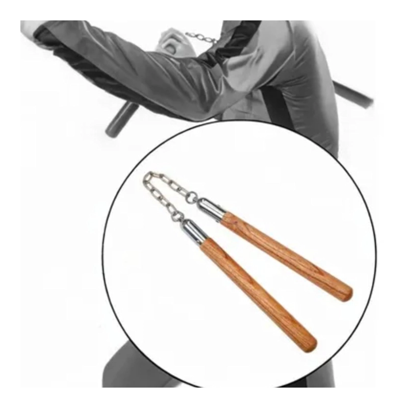 NUNCHAKU MADERA 30CM ARTES MARCIALES ENTRENAMIENTO CADENA - 7