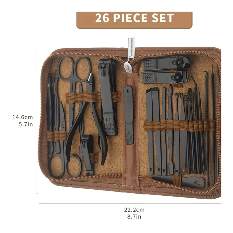 SET MANICURA PEDICURA 26 PIEZAS ESTUCHE PROFESIONAL - 7