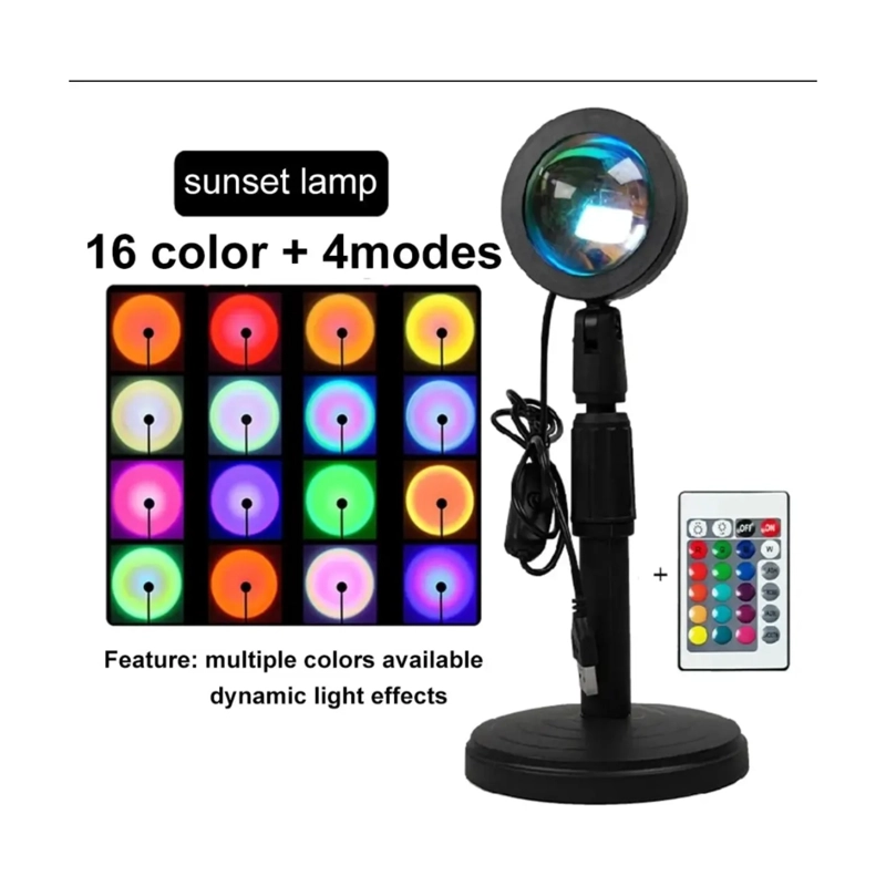 SUNSET LAMP 16 COLORES LED RGB CON CONTROL USB - 5