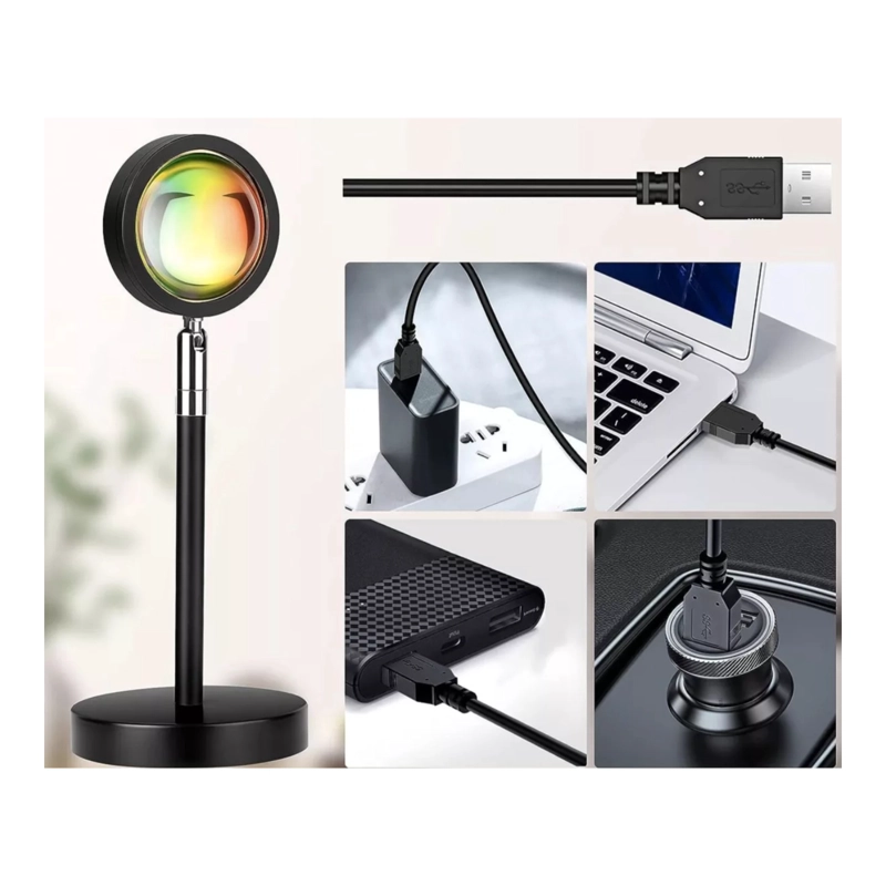 SUNSET LAMP 16 COLORES LED RGB CON CONTROL USB - 6