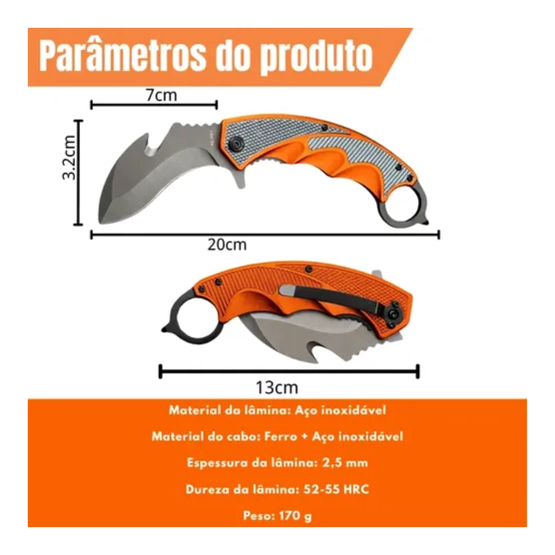 CUCHILLO KARAMBIT PLEGABLE FOX GREEN - 7