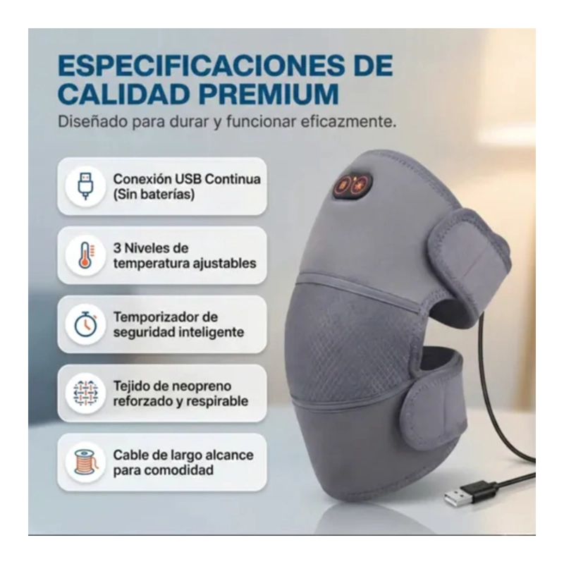 RODILLERA CALEFACTABLE MASAJE USB ARTRITIS DOLOR - 9