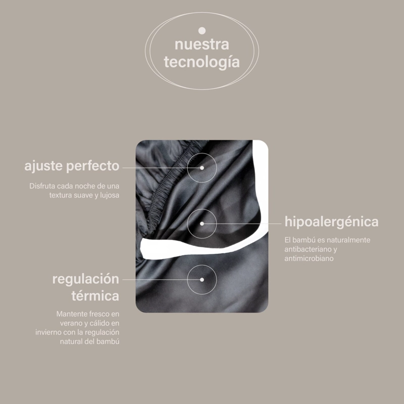 SABANA BAJERA PREMIUM 100% BAMBU ORGANICO 300 HILOS 1,5 PLAZAS - 2