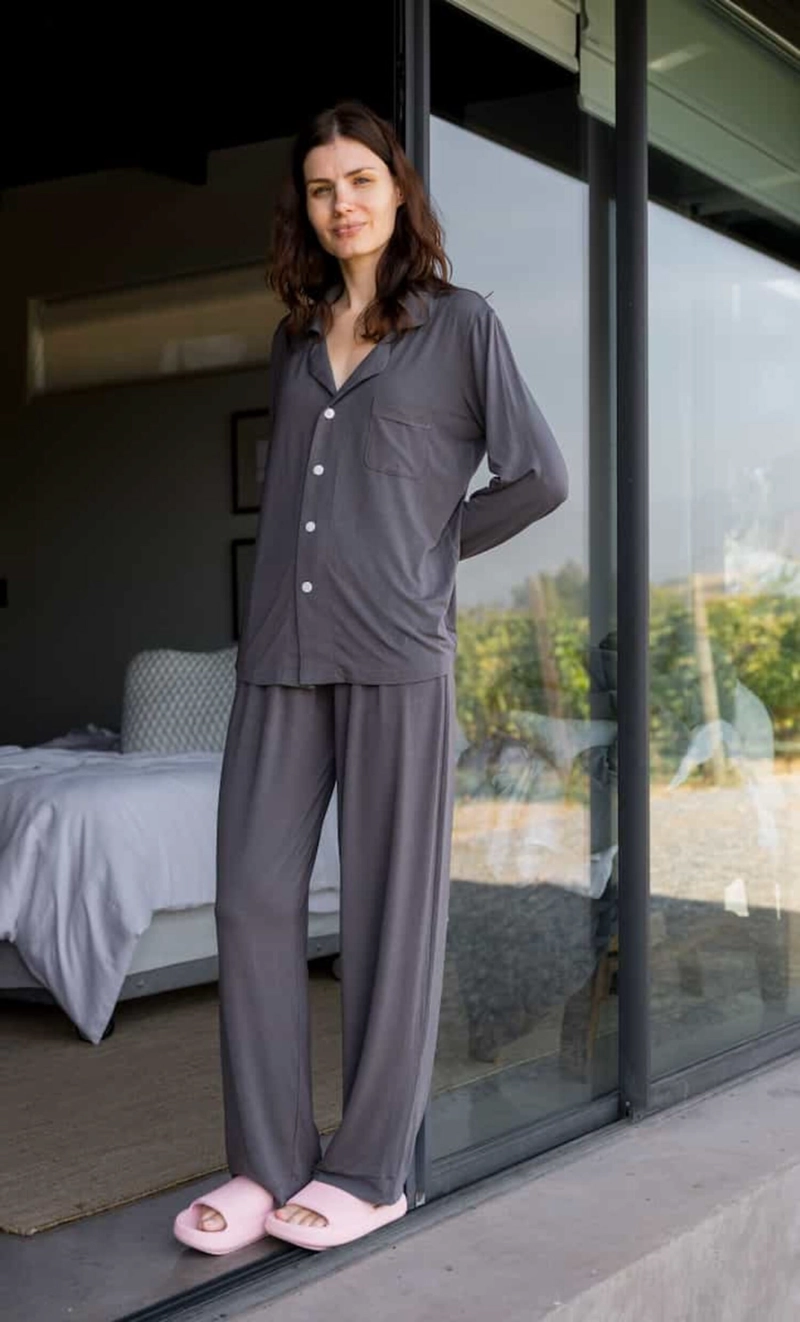 SET PIJAMA LARGO MUJER 100% BAMBU ULTRASUAVE - 1