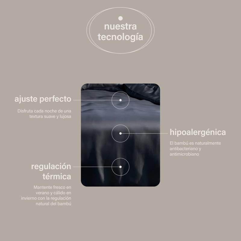 SET FUNDA DE PLUMON PREMIUM 100% BAMBU ORGANICO 300 HILOS SUPER KING - 5