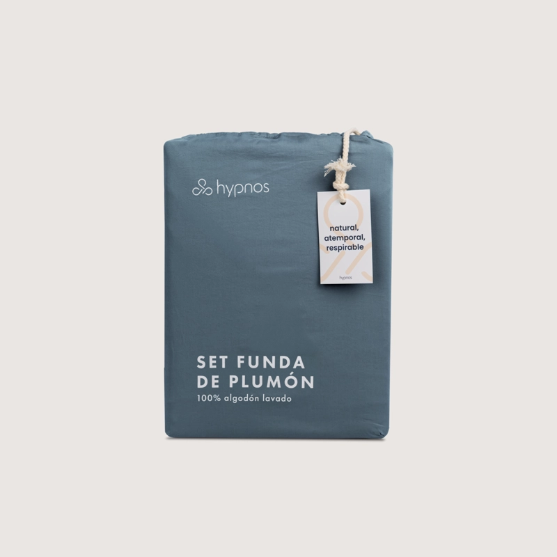 SET FUNDA DE PLUMON 2 PLAZAS ALGODON LAVADO 300 HILOS PREMIUM - 5