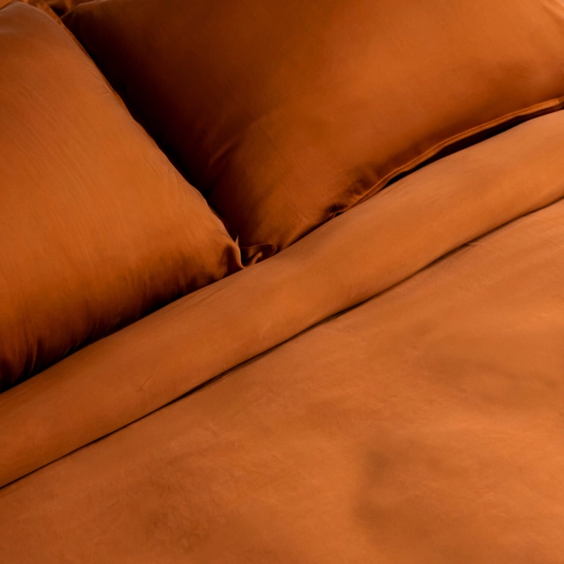 FUNDA DE PLUMON WASHED TENCEL | SUPER KING | TERRACOTA - 2