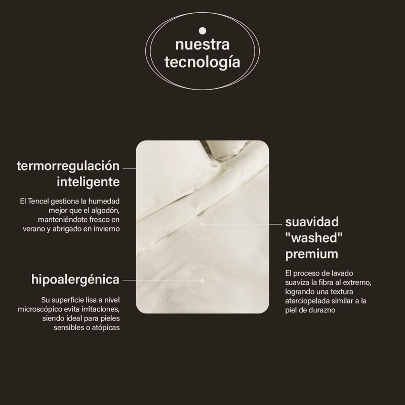 SABANAS WASHED TENCEL | KING | CREMA - 4