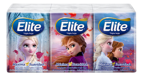 3 PAQUETES PAÑUELOS ELITE DISNEY 6 PAQ 8 UN - 2