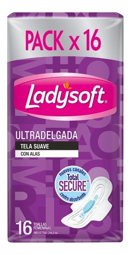 TOALLA FEMENINA LADYSOFT ULTRADELGADA TELA SUAVE 16 UN - 2